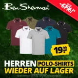 BEN SHERMAN Twin Tipped Herren Polo-Shirt (11 Farben, Gr. S bis 2XL) für 23,94 € inkl. Versand