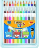 BIC Kids Stifte Set: 12 Buntstifte, 12 Filzstifte und 12 Malkreiden