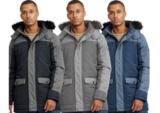 2 Stück BLEND Herren Winter-Parka Jacke Mikael mit abnehmbarem Kunstpelz 20712323ME