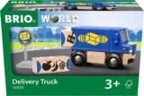 BRIO World 36020 Lieferwagen – Blauer Liefer-LKW mit Zwei magnetischen Holzcontainern