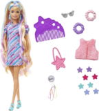 Barbie Totally Hair, Barbie-Puppe mit blonden, blauen und lila Haaren für 12,99 € inkl. Prime-Versand (statt 24,99 €)