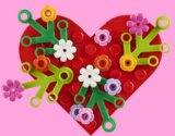 Bau ein LEGO® Blumenherz 💖 und nimm es Gratis mit nach Hause!