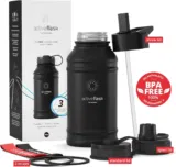 BeMaxx Trinkflasche Edelstahl ACTIVE FLASK + Strohhalm (3 Deckel) für 13,99 € inkl. Prime-Versand (statt 27,99 €)