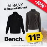 Bench Albany Herren Fleece Sweatshirt BNCH (2 Farben Gr. M bis 2XL) für 16,94 € inkl. Versand (statt 39,99 €)