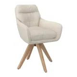 2x Bessagi Home Armlehnstuhl Juana (Creme Bouclé Drehbar Gepolstert) für 154,99 € inkl. Versand