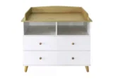 Bessagi Wickelkommode massiv „Lou“ in weiß/kieferfarben