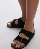 Birkenstock – Arizona – Flache Wildledersandalen in Schwarz (Gr. 35-39 & 41) für 57,60 € inkl. Versand (statt 116,74 €)