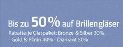 Bis zu 50 % Rabatt auf Brillengläser bei Apollo Optik