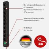 Brennenstuhl Eco-Line Steckdosenleiste 10-fach & 3m Kabel für 10,59 € [Prime] statt 15,93 €