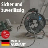 Brennenstuhl Garant V2 Kabeltrommel (25m Kabel in schwarz, Made in Germany, Einsatz im Innenbereich)