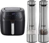 Bundle: Russell Hobbs Heißluftfritteuse XXL 8l [7 Kochfunktionen|10 Programme] AirFryer 27170-56 & Russell Hobbs Salz und Pfeffer Mühle elektrisch – für 99,99 € inkl. Versand (statt 177,22 €)