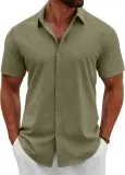 COOFANDY Herren Freizeithemd Kurzarm (9 Farben, Gr. S bis 3XL)