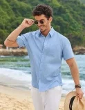 COOFANDY Herren Hemd Kurzarm Baumwolle (10 Farben, Gr. S bis 3XL)