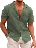 COOFANDY Leinenhemd Herren (15 Farben, Gr. S bis 4XL)