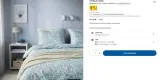 IKEA CYMBALBLOMMA Bettwäsche-Set ( 2-teilig, weiß/blau, 140×200/80×80 ) für 5,50€