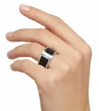 Calvin Klein Spellbound Damen Ring  KJ0DBR090208 (Gr. 7 bis 9 Silber/Schwarz) für 16,98 € inkl. Versand (statt 54,00 €)