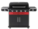 Char-Broil Gas2Coal 440 (2.0) Hybrid Grill – 4 – Brenner Gas & Kohlegrill mit Seitenbrenner, Schwarz