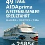 49 Tage AIDAprima Weltenbummler Kreuzfahrt 😮 Hamburg → Mauritius → Dubai Kreuzfahrt ab 2585€