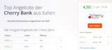 Cherry Bank: Bis zu 4,60 % Zinsen p. A. auf Festgeld (ab 40.000 € Mindesteinlage, bis 100.000 €)