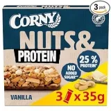 Corny Nuts & Protein Vanilla Nussriegel ohne Zuckerzusatz Mit (3x 35g – 36% Nüssen & 25% Protein) für 2,15 € inkl. Prime-Versand (statt 2,99 €)