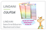 Gratis: Im August gibt es die beschreibbaren LINDANI Namenssticker