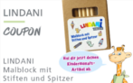 Gratis: LINDANI Malblock mit Stiften und Spitzer [Kinder zwischen 4 und 10 Jahren – LINDA Apotheken]