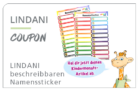 Gratis: Im August gibt es die beschreibbaren LINDANI Namenssticker