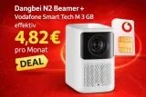 starmobile: Dangbei N2 Beamer + Vodafone Smart Tech M 3 GB für 9,99 € / Monat + 124,90 € einmalig