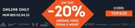 Sportscheck: bis zu 50 % Rabatt auf Schuhe und Kleidung + 20%  extra Rabatt