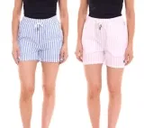 Delmao Damen Shorts Kurze Hose (Gr. 34 Bis 42 Blau/Weiß Rosa/Weiß Oder Schlicht Rosa) Für 9,99 € Inkl. Versand (Statt 19,99 €)