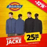 Dickies Core Everyday Herren Softshelljacke (2 Farben, Gr. S bis 3XL) für 29,95 € inkl. Versand (statt 68,00 €)