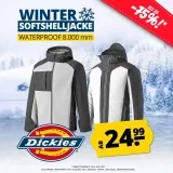 Dickies Waterproof 8000mm Herren Softshelljacke JW7023WGY (Gr. S bis 2XL) für 29,94 € inkl. Versand (statt 59,99 €)