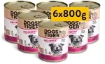 Dogs’n Tiger – “Abendbrot” Premium Hunde Nassfutter – tiergerechte Rezeptur mit 67% Fleischanteil (Lamm mit Pastinake | 6 x 800 g)