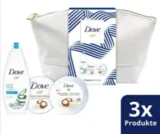 Dove Geschenkset mit Duschgel, Creme-Dusch-Peeling, Body Yoghurt in einer Kulturtasche für 8,80€ (Prime)
