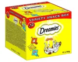 Dreamies Katzensnacks in einer Snack Box – Huhn, Käse & Lachs (12 x 60g) ab 9,35 € inkl. Prime-Versand (statt 16,26 €)