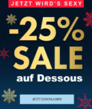 EIS Online-Adventskalender: 25 % Rabatt auf Dessous