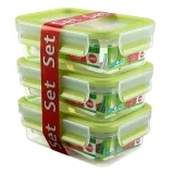 EMSA Clip & Close Frischhaltedosen-Set rechteckig Aufbewarungsboxen 515583 (550ml)