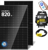 Ergofino Komplettset Balkonkraftwerk 820W, mit 2x 410W Solarmodul, APsystems Wechselrichter EZ1-M und Kabel, für 369€