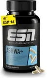 ESN Ashwa + Ashwagandha hochdosiert patentiertes KSM 66® (120 Kapseln mit Magnesium Vitamin B6 & Zink)