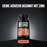 ESN Zinc – hochdosiertes Nahrungsergänzungsmittel (120 Kapseln  mit 25 mg Zinkbisglycinat pro Tagesportion)