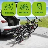 EUFAB 12010LAS Fahrradträger POKER-F E-Bike geeignet (für 2 Fahrräder für Anhängerkupplung)