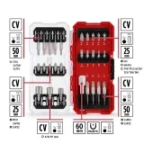 Einhell S-Case Bit-Set 25- und 50-mm-Bits Stecknüsse Schnellwechselbithalter CrV-Stahl 28-teilig