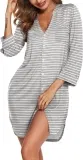 Ekouaer 3/4 Ärmel Damen Nachthemd (9 Farben, Gr. S Bis Xxl) Für 12,99 € Inkl. Prime-Versand (Statt 23,99 €)