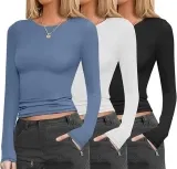 Ekouaer Damen Basic Langarmshirt 3Er Pack (5 Farben, Gr. S Bis Xxl) Für 26,99 € Inkl. Prime-Versand (Statt 35,99 €)