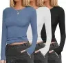 Ekouaer Damen Basic Langarmshirt 3er Pack (5 Farben, Gr. S bis XXL) für 26,99 € inkl. Prime-Versand (statt 35,99 €)