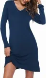 Ekouaer Damen Langarm Nachthemd (6 Farben, Gr. S bis XXL) für 14,99 € inkl. Prime-Versand (statt 24,99 €)
