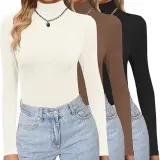 Ekouaer Damen Langarmshirt mit Rollkragen 3 Pack (3 Farben, Gr. S bis XXL) für 27,99 € inkl. Prime-Versand (statt 39,99 €)