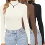 Ekouaer Damen Langarmshirt mit Rollkragen 3 Pack (3 Farben, Gr. S bis XXL) für 23,99 € inkl. Prime-Versand (statt 39,99 €)