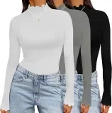Ekouaer Damen Langarmshirt Mit Stehkragen 3Er Pack (7 Farben, Gr. S Bis Xxl) Für 16,64 € Inkl. Prime-Versand (Statt 36,99 €)
