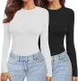 Ekouaer Damen Rundhals Langarmshirt 2 Pack (6 Farbkombinationen, Gr. XS bis XXL) für 14,99 € inkl. Prime-Versand (statt 29,99 €)